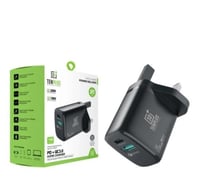 راس شاحن منزلي 38 واط PD +USB A (20+18) تن بلص