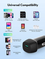 شاحن سيارة راف باور 35واط منفذ واحد PD سريع