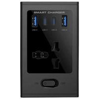 منصة برودو محول متعدد المنافذ GaN العالمي مع 4 منا...