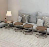 طقم طاولات ارضي مع 4 خدمة لون شمباني