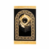 سجاد صلاة زخارف الكعبة (ذهبي/ أسود)