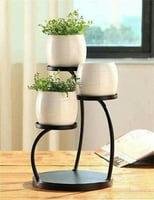 حامل مراكن زرع معدني 3 مستويات بتصميم حلزوني عصري...