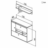 ركن قهوة أبيض بلمسات خشبية وأبواب قلابة مع رف تعلي...