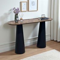 مدخل كونسول بسطح قشرة الجوز وقواعد معدنية مخروطية