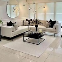 طاولة قهوة مربعة حديد أسود دورين (سطح ورف) - تصميم...