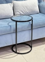 طاولة خدمة جانبية دائرية بتصميم حرف C – هيكل حديد...