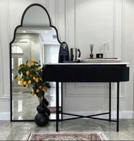 طقم كونسول ومرآة بإطار أسود – عرض 120 سم