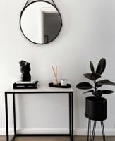 طاولة مدخل كونسول سطح بديل رخام أبيض وقوائم حديد س...