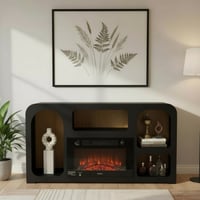 دفايه ديكور مع ارفف لون أسود