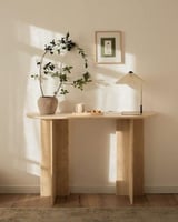 طاولة كونسول مدخل من حجر الترافنتينو الطبيعي بيج ب...