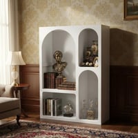 دولاب تحف أبيض بتقسيمات مقوسة – ارتفاع 100 سم