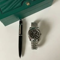 طقم ساعة رولكس + قلم كارتير لون اسود