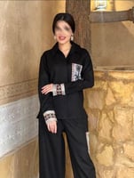 تيشيرت يوم التاسيس سدو أسود للجنسين - Unisex Saudi...