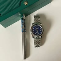 طقم ساعة رولكس + قلم كارتير لون ازق