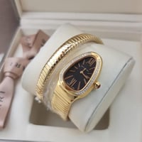 Bulgari Women's Gold Watch Black Dial - ساعه نسائي...