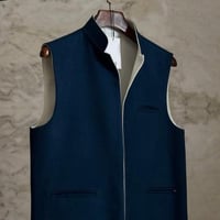 سديري دبل فيس ازرق مع اوف وايت