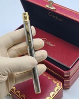 قلم كارتير سانتوس لون فضي مع ذهبي مخطط