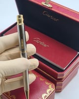 قلم كارتير سانتوس لون فضي مع ذهبي مخطط