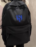 شنطة ظهر الهلال اسود وازرق مطرزة