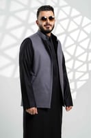 سديري جوخ دبل فيس رماديxأسود