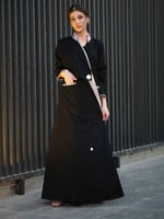 كتان أسود مع حرير كريب