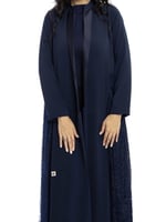 عباية كحلي بتفاصيل دانتيل