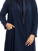 عباية كحلي بتفاصيل دانتيل