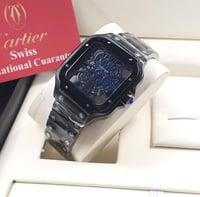 ساعة كارتير نيو ديزاين اسود مينا ازرق