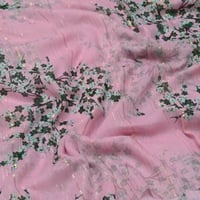 قماش بوال بنقشة زهور وزري لامع (شفاف)