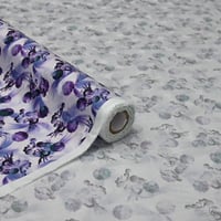 قماش جاكار قطني بنقوش زهور رقيقة