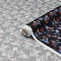 قماش جاكار قطني بنقوش زهور رقيقة