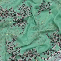 قماش بوال بنقشة زهور وزري لامع (شفاف)