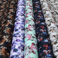 قماش جاكار قطني بنقوش زهور رقيقة