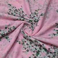 قماش بوال بنقشة زهور وزري لامع (شفاف)