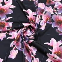 قماش حرير بنقشة الأزهار الكبيرة