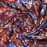 قماش فيسكوز مزهر بورجوندي