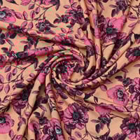 فسكوز بطبعة زهور وردية