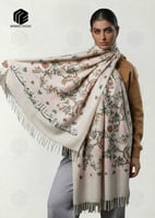 شال كشميري لون ابيض