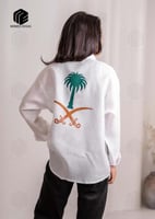 قميص كتان كم طويل