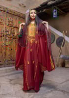 ثوب النشل النجدي نسائي ( عنابي )