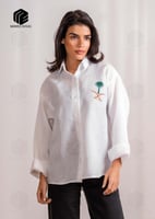 قميص كتان كم طويل