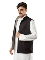 سديري رجالي شتوي - اسود مع رمادي