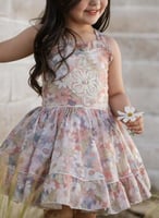 فستان قطن بطبعات الورد