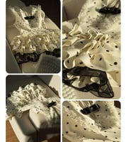 فستان العمر المحير قصير طبقات مع ياقه باطراف دانتي...