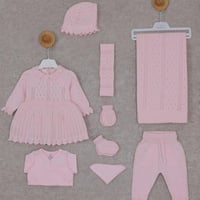 مجموعه مواليد فستان+ بطانيه+ بربتوز+ سروال + شراب...