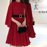 فستان كسر كلاسي + شنطه + حزام