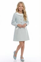 طقم فستان وجاكيت من التويد من ٨ سنوات الى ١٤ سنه ب...