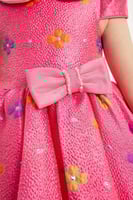 فستان مواليد فوشيا + ربطه شعر