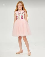 فستان تل بتطريز مميز