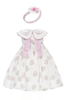 فستان مواليد مورد من ٦ اشهر الى سنتين + ربطه شعر ب...